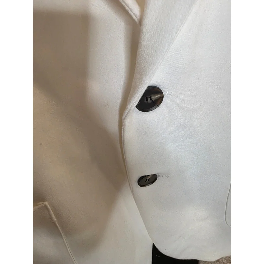 NWT Manly White Dralon Linen Notch Lapel Two Buttons Casual Blazer Sz XL Resort